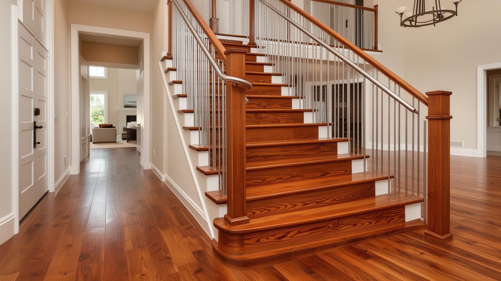 Modern home interior with clean laminate flooring