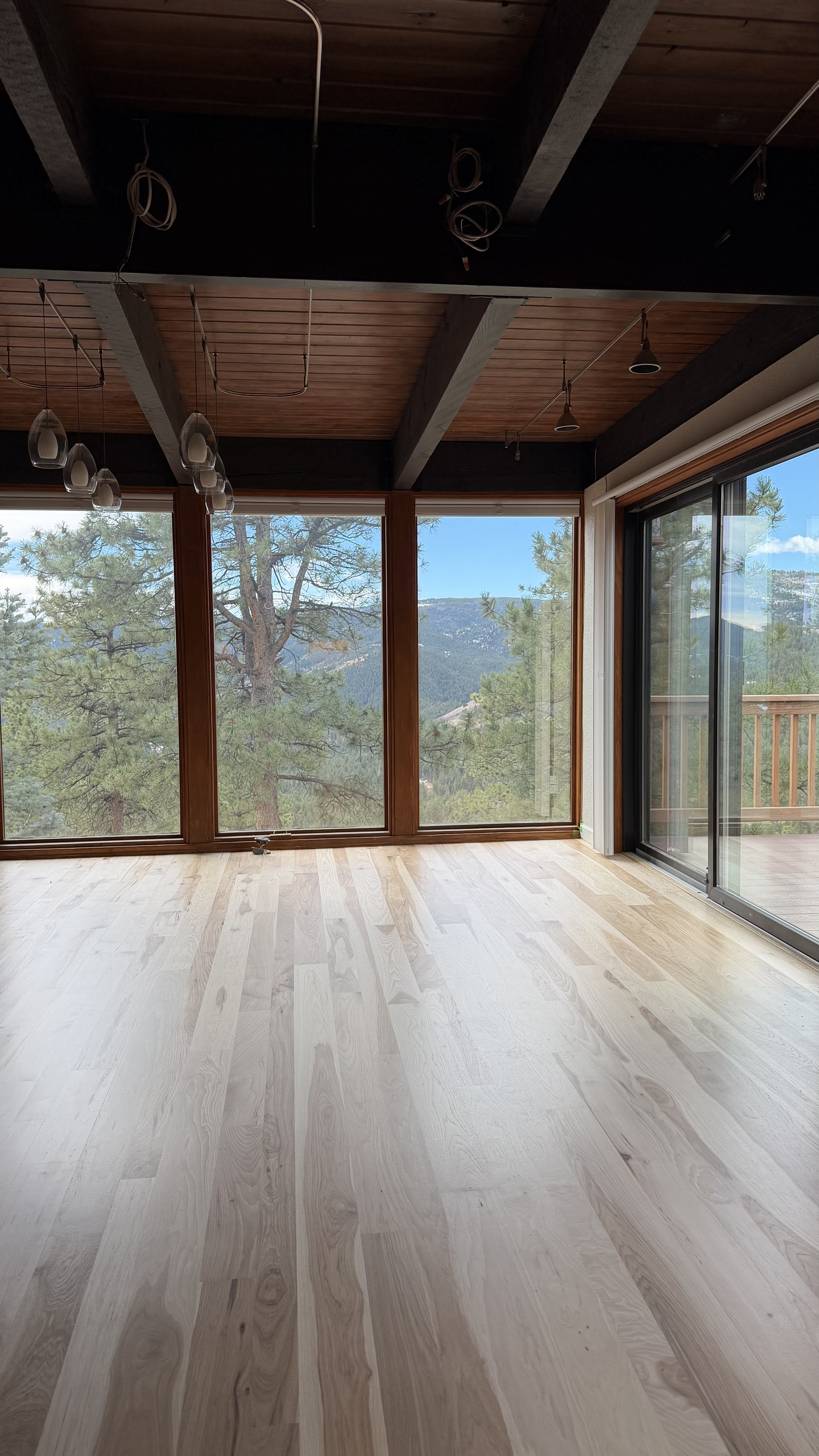 Hickory floors with clear coat in Morrison, Colorado